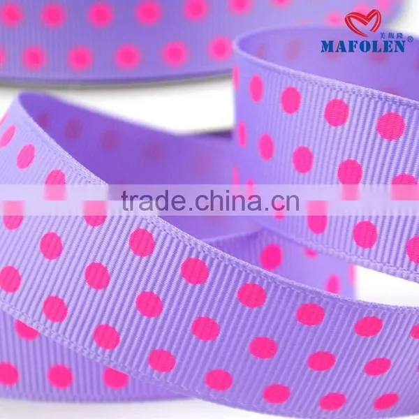 High Density Dot Grosgrain Printed Ribbon for Wraping/printed Stretch Ribbon
