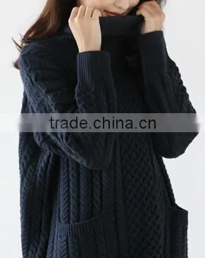 Long Pattern Warm Lady Sweater Dress photo-3