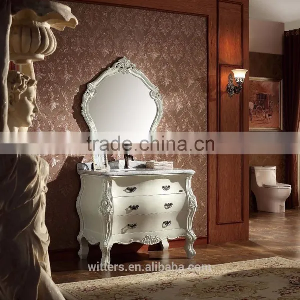 European Bathroom Single Hole Facuet Mount Basin Cabinet WTS1616 photo-5