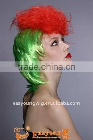 Wholesale Synthetic Green Color Wigs, Short Party Red Hair Wig photo-3