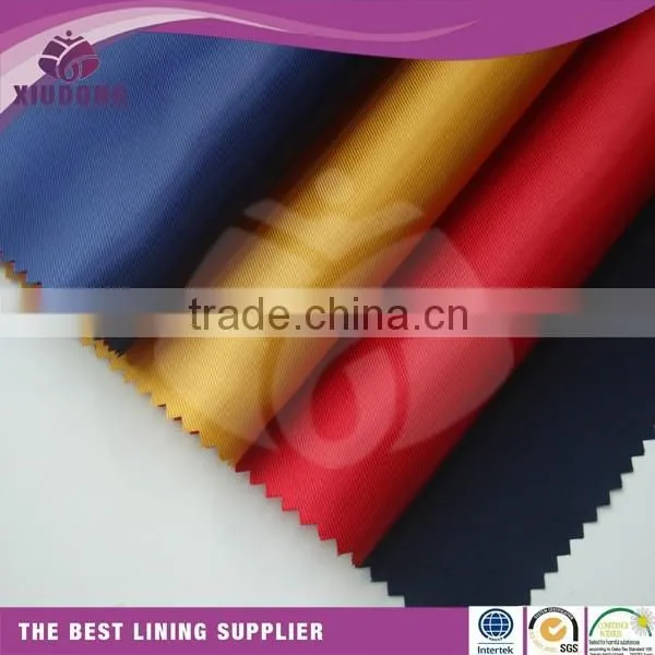 Shaoxing 100 Poly Fabric Manufacturer 100 polyester twill taffeta fabric for garment