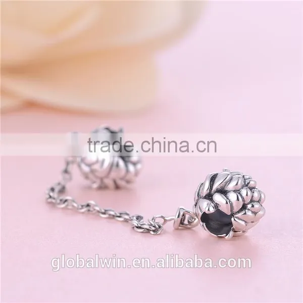 Rubber Stopper Safty Chain Wholesale Engravable Custom Charms 925 Silver Beads Charm photo-5