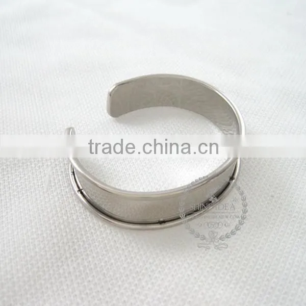 11mm Width Bezel,60mm Diameter Silver Plated Vintage Style Bangle Adjustable Bracelet DIY Supplies,findings 1900108 photo-2