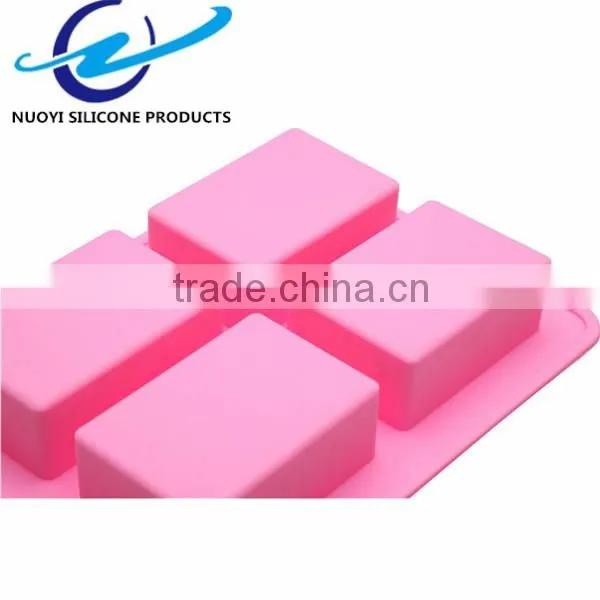4 Cavities Rectangular Soap Mould Silicone photo-2