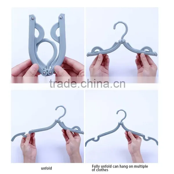 Travel Cloth Hanger Folding Magic Outdoor Travelling Hanger Plastic Clothese Dryer Pants Hanger Trousers Hanger photo-2