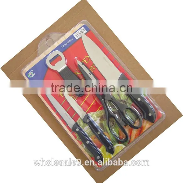 Stainless Steel Knife Set With Scissor With Wooden Cutting Board photo-3