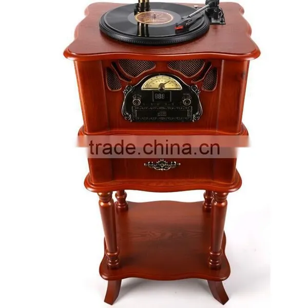Hot High Quality Classic Wooden Radio Gramophone Luxury Retro Vinyl Phonograph Record Player Wooden Radio Gramophone photo-6