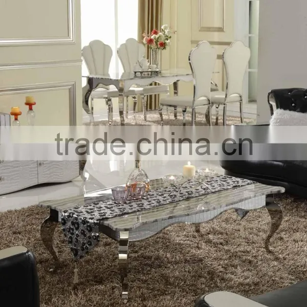 Cohen Stainless Steel Coffee/center/tea Table With Stone Marble Top B103 photo-3