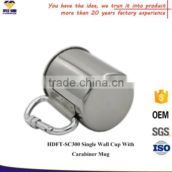 Single Wall Stainless Steel Carabiner Travel Mug photo-4