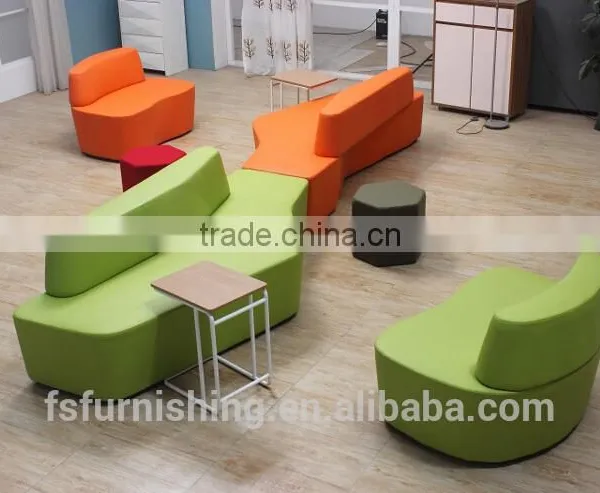 Amazing High Fashion Project Furniture Modern Colorful Backrest Sofa Chair Free Style Waiting Seats for Shopping Center photo-3