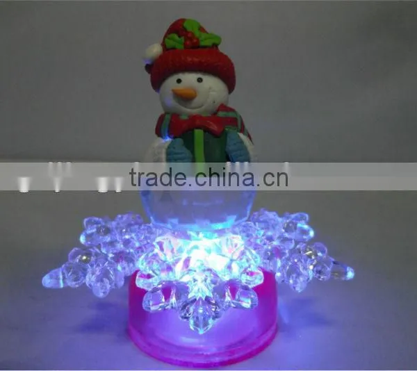 Flashing LED Color Changing Small Acrylic Snowman photo-3