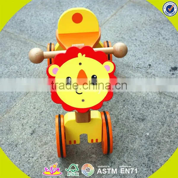 2017 Wholesale Kids Wooden Lion Toy Car Fashion Children Wooden Lion Toy Car Hot Sale Wooden Lion Toy Car W16A025 photo-4
