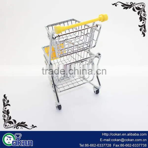Promotional Gift Mini Shopping Barang Trolley Cart as Two-layer Container photo-3