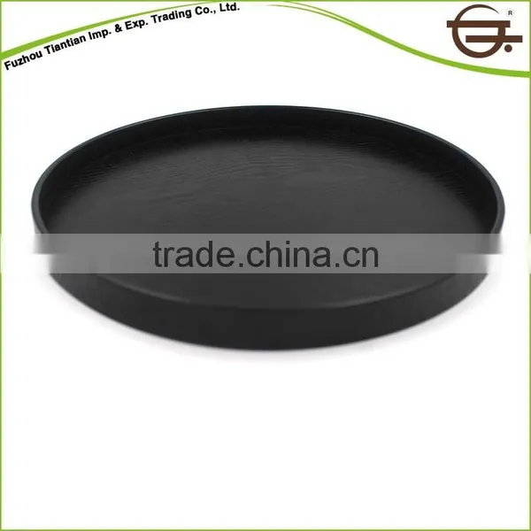Black Round Kitchen Reusable Coffee Cup Wood Tray photo-3