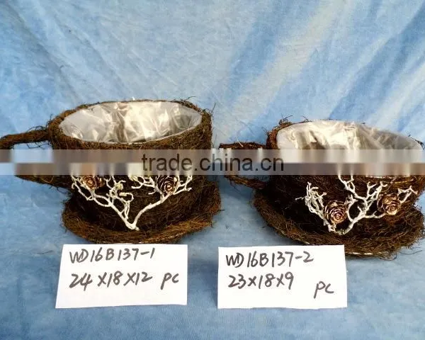 Decorative Moss and Sisal Flower Pot for Home and Garden photo-5