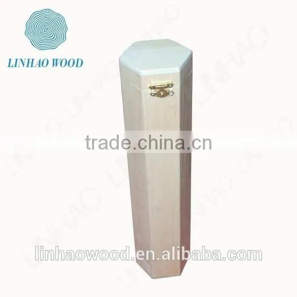 Polygon Cylinder-shaped Wooden Wine Box,