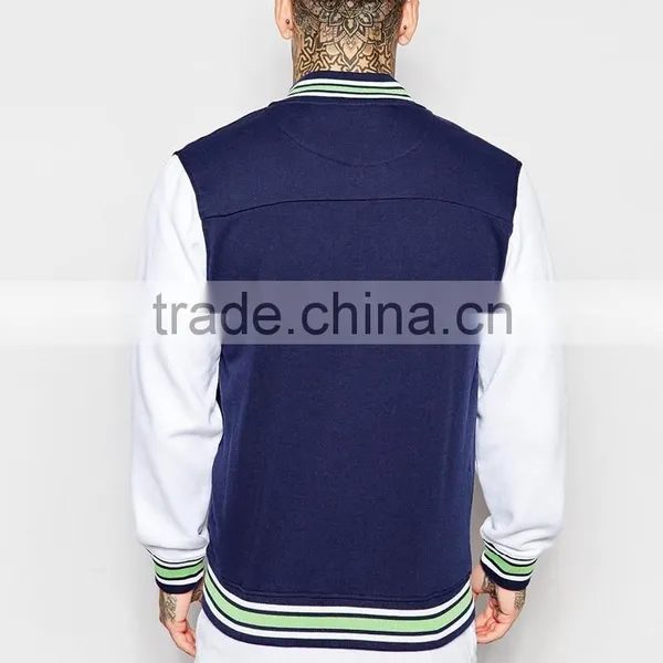 Contrast Sleeve Varsity Jacket photo-2