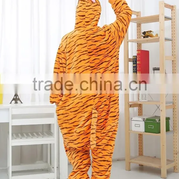 Flannel Cartoon Adult Animal Jumpsuit Animal Pajamas Jumpsuit Jump Tiger Design photo-2