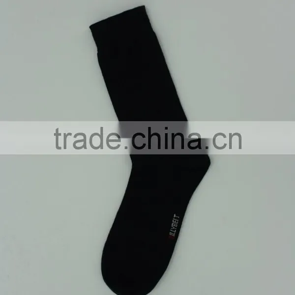 Black Cotton Socks Men Crew Dress Socks photo-6