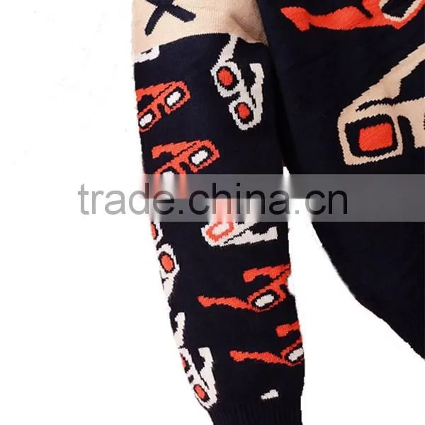 Fashion Glasses Child Jacquard Sweater Knitting Patterns Children Pullover photo-5