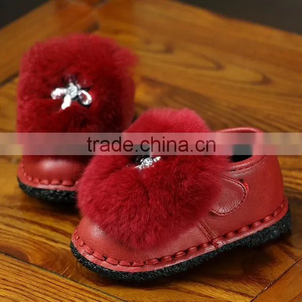 Zm40335b Wholesale Children Fancy Winter Cony Hair Girls Shoes photo-3