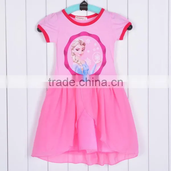 2014 Kids Baby's New Pink Blue Girls Kids One Piece Dress Tutu Dress Costume 5 Sizes SV005260# photo-2