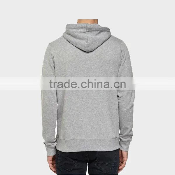 100% Jersey Grey Men's Hoodies With Pocket photo-3