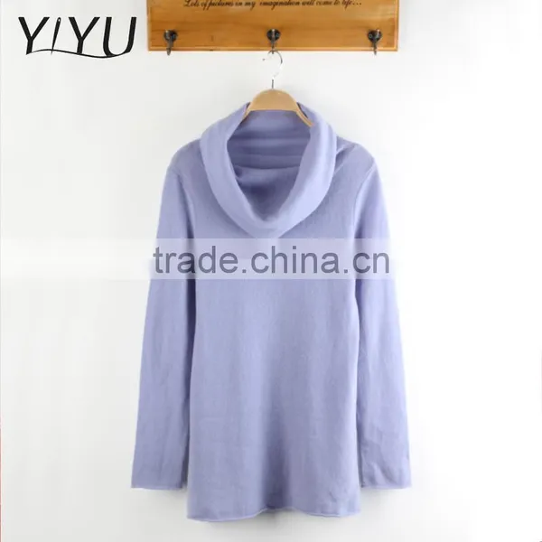 Casual Long Pattern Women Cashmere Grey Turtleneck Pullover Sweater photo-6