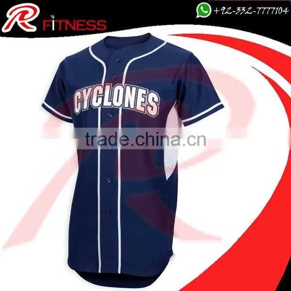 Custom Tackle Twill Button Down Baseball Jersey photo-5