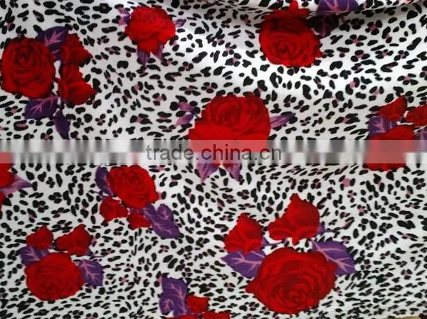 Four Way Stretch Printed Korean Velvet Fabric for Garment