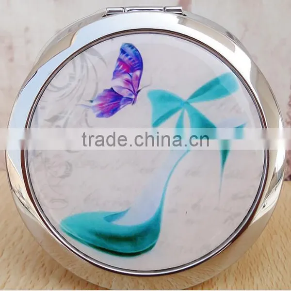 Double Sied Folded Makeup Cosmetic Stainless Steel Folding Mirror photo-3