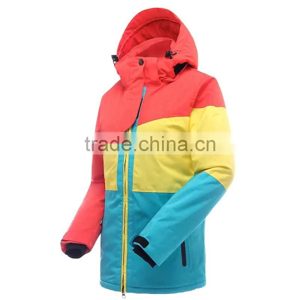 Orange Women Waterproof Quilted European Ski Jacket Wholesale photo-5