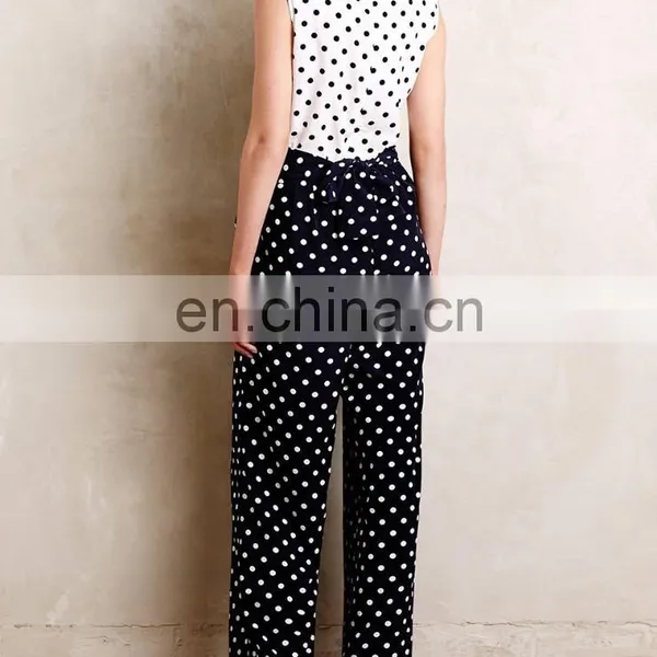 Factory Price Plain Cotton Pokka Dot White Sleeveless Women Shirt photo-3