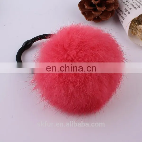 Factory Wholesale Baby Elastic Hair Rubber Ring With Fur Ball for Girls and Women