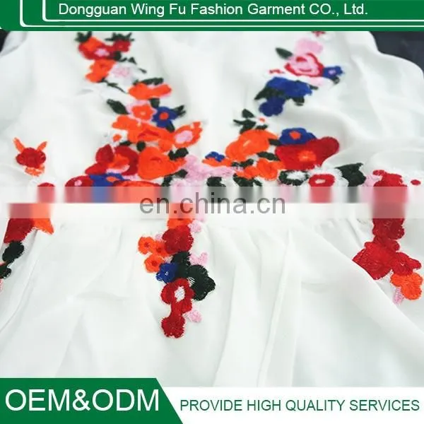 China Silk Sleeveless Deep v Neck White Embroidery Women Casual Dresses photo-6
