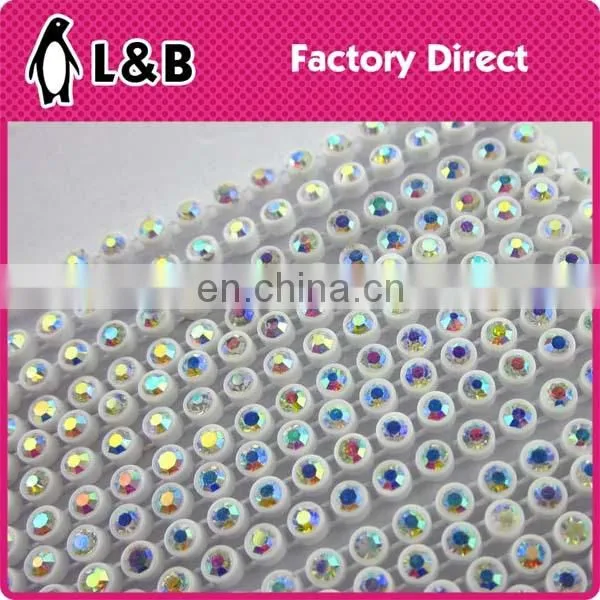 SS6/ SS8 Single Row Multicolored Plastic Rhinestone Chain for Decoration photo-4