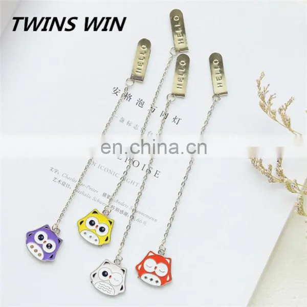 Free Samples Japan School Popular Stationery Promotional Gift Design Cartoon Owl Shaped Magnet Bookmark Metal photo-4