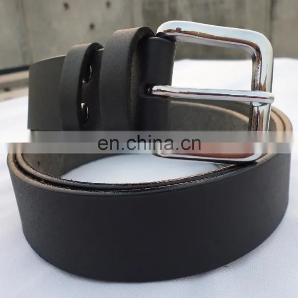 Black Color Belt Genuine Leather Belt With Silver Buckle Mens Belts