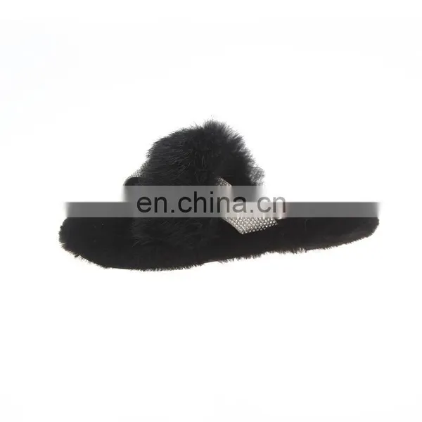 Comfortable Indoor Fur Slides Korean Furry Outdoor Soft Non-slip Wholesale Fashion Winter Slippers For Shoes Women photo-6