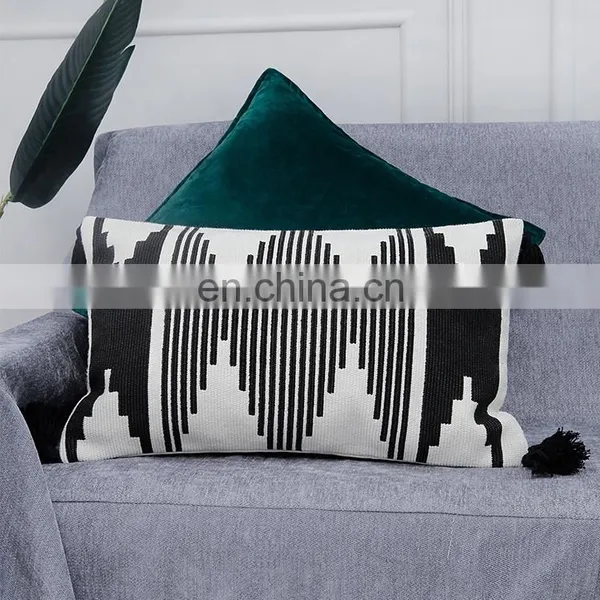 Wholesale Decorative Throw Pillow Cushion Cover Cotton Thread Woven Printed Pillow Cases photo-6