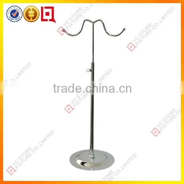 Chrome Finish Metal Bag Display Rack With Hooks photo-2