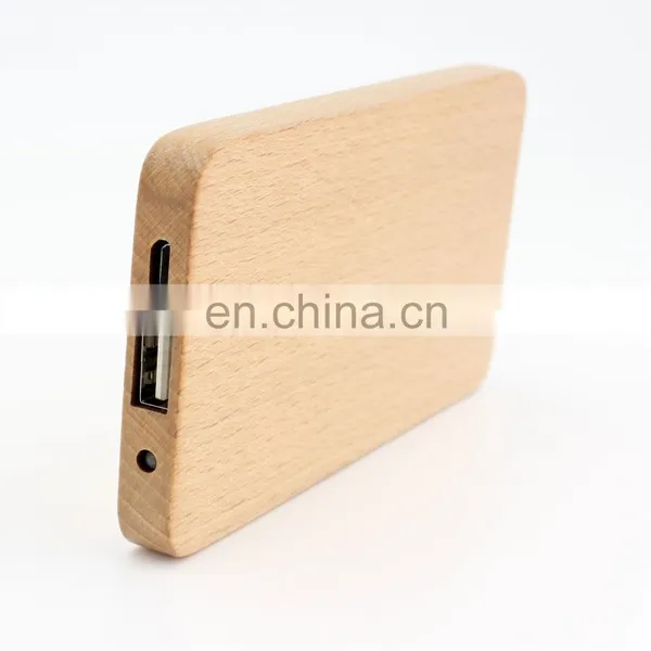 2020 Walnut Wooden Mobile Phone Power Bank Charger 8000mah Wood Mobile Power Bank Portable Charger photo-2