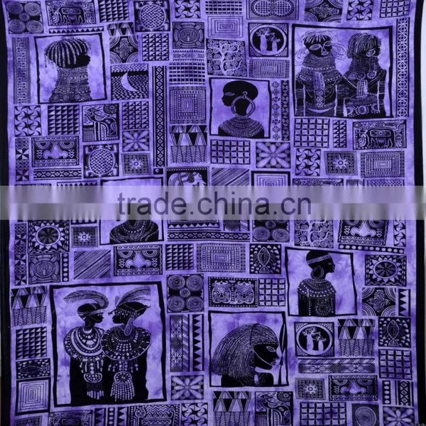 Indian Tapestry Cotton African Print Purple Vintage Wall Hanging Tapestries Throw Mandala Print Bedsheet photo-4