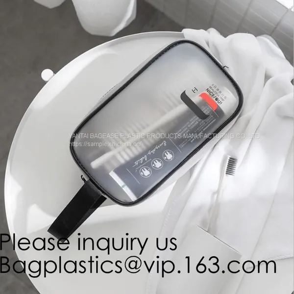 Makeup Bags, Frosted Promotional Gift Slider Zipper Bags Square Barrel Thickened Storage Barrel Pin photo-5