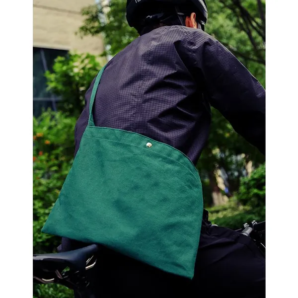 Cycling Musette Bag With Long Strap Traveling Shopping Black Cotton Canvas Shoulder Crossbody Food Bags photo-2