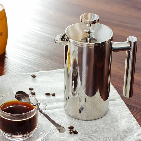 Stainless Steel Coffee Press Pot; Stainless Steel Double-wall Coffee Pot; French Press Coffee Powder Brewing1000ML photo-2