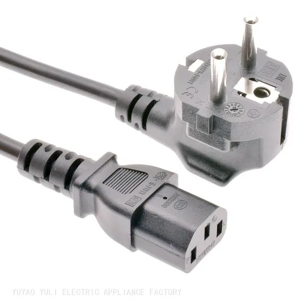 European Schuko Plug to IEC C13 Power Supply Cord Wire Male End Type CEE VDE Power Cords & Extension Cords