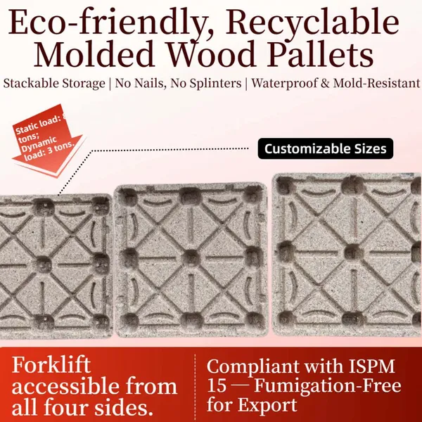 Eco-friendly, Recyclable Molded Wood Pallets — Compliant With European and American Standards — Hassle-Free Export photo-4
