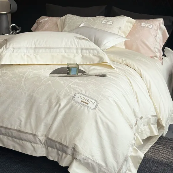 Ultra-Soft 100% Natural Cotton King Bedding, Modern Solid Color Skin-Friendly Sheet Set photo-2
