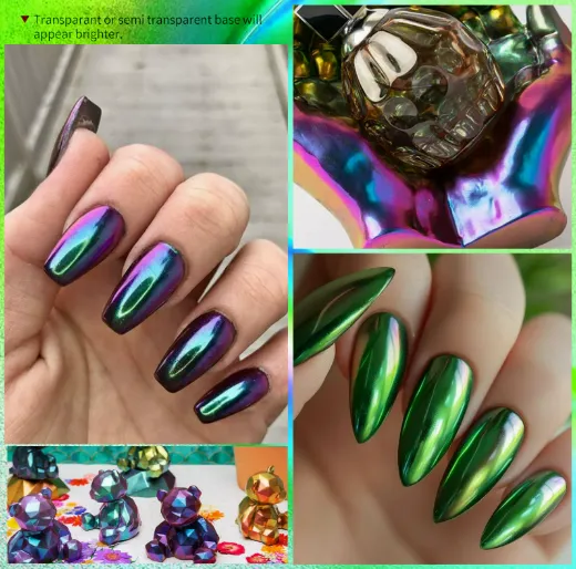 Nail Glitter Powder ，Nail Art，Box Bling Mirror Nail Glitter Powder Gold/Sliver Nail Art Sequins Chrome Pigment Glitters photo-4